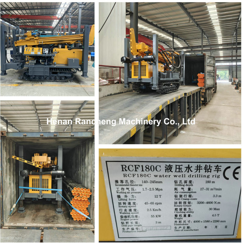 180 मीटर गहरी चट्टान RCF180C क्रॉलर चलती बहुआयामी जल कुएं ड्रिलिंग रिग स्टॉक में