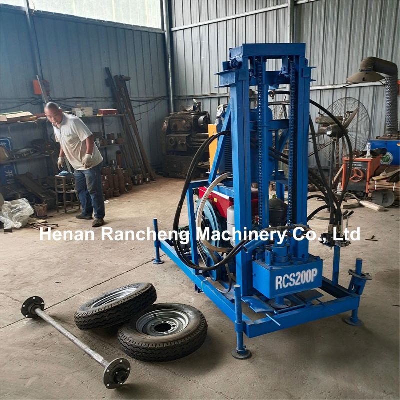 पोर्टेबल ड्रिलिंग रोटरी 22HP डीजल हाइड्रोलिक कुएं ड्रिलिंग रिग छोटी कुएं ड्रिलिंग मशीन