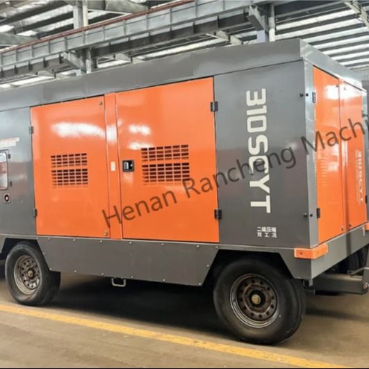 310SCYT 1178 Cfm पोर्टेबल स्क्रू एयर कंप्रेसर 4 पहियों के साथ पानी के कुएं के लिए