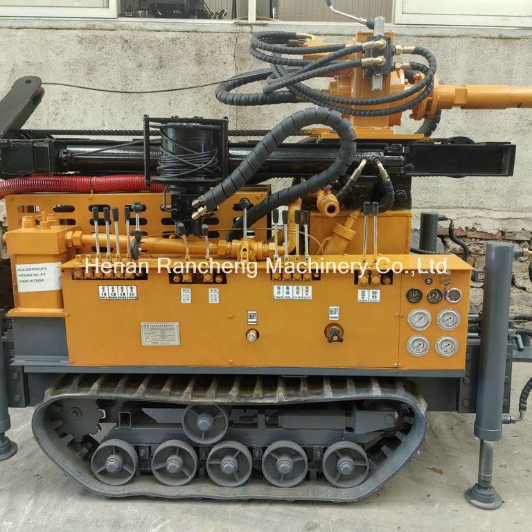 180 मीटर वायवीय जल कुंआ ड्रिलिंग रिग बहुक्रिया क्रॉलर माउंट रिग 55KW क्वानचाई डीजल के साथ