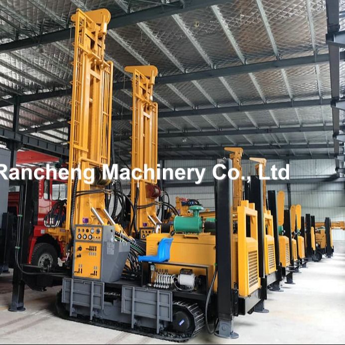 800 मीटर गहराई क्रॉलर वायवीय जल कुंआ ड्रिलिंग रिग वायु कंप्रेसर या कीचड़ पंप के साथ