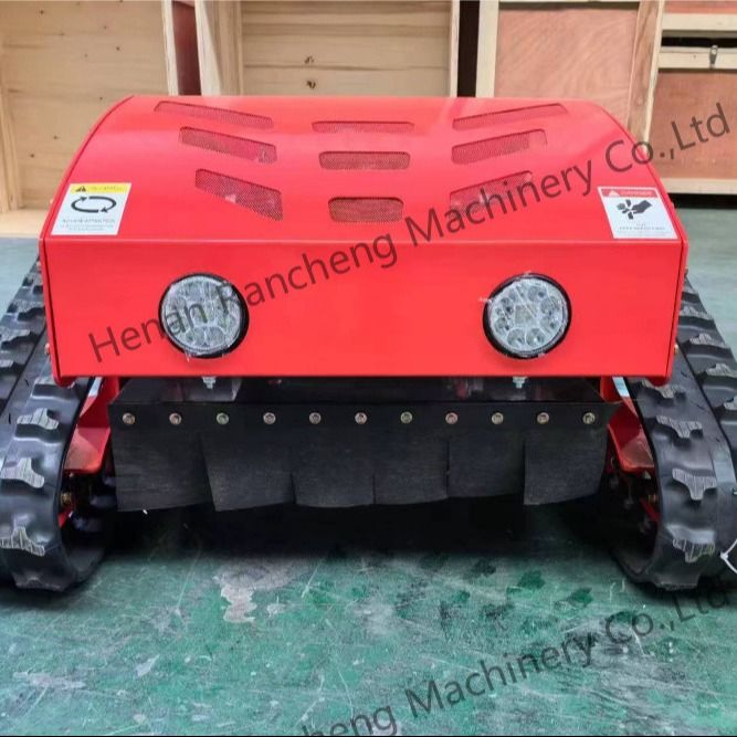 क्रॉलर प्रकार चार पहिया हाइब्रिड रिमोट कंट्रोल लॉन कटर 8HP गैसोलीन इंजन