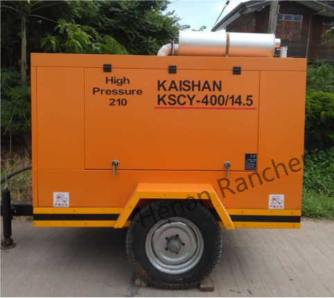 KSCY-400/14.5K 400cfm डीजल पोर्टेबल स्क्रू एयर कंप्रेसर कमिंस इंजन के साथ