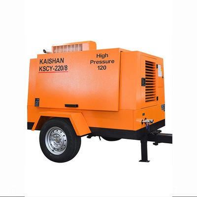 ड्रिलिंग ऑपरेशन के लिए 8bar पोर्टेबल डीजल एयर कंप्रेसर 55KW